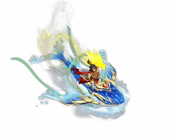 时装助阵 -云海鲸龙男-带站立动态-游戏内站的久自动抖动